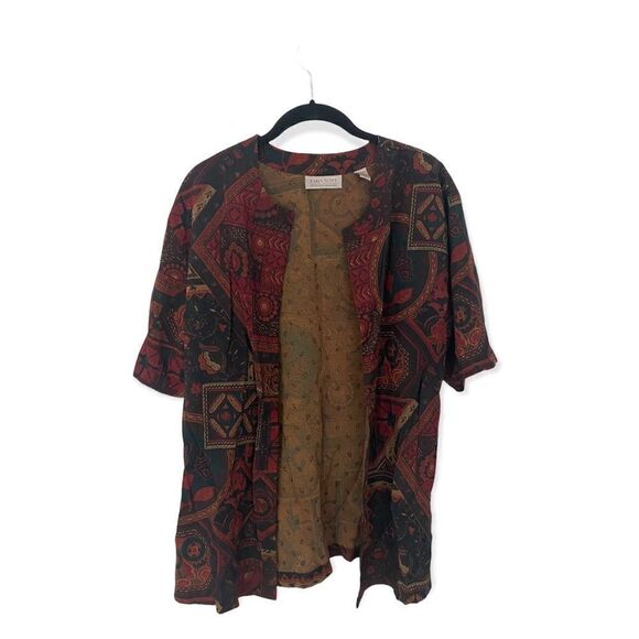 Karen Scott SZ M open front vintage blouse - Picture 1 of 5